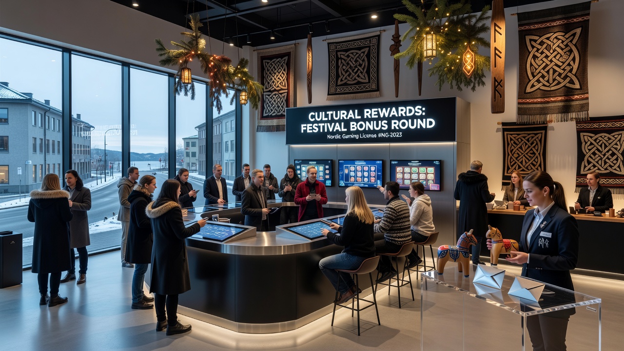 Players participating in festive casino events with cultural decorations and digital reward interfaces